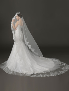 Dentelle Net bord festonné moniste cm 282 mariée mariage voiles