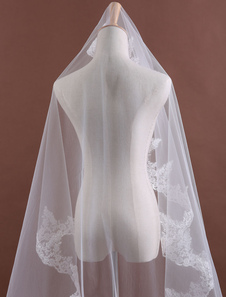 Voiles de mariée de la mariée élégante dentelle Tulle bord festonné moniste 150cm