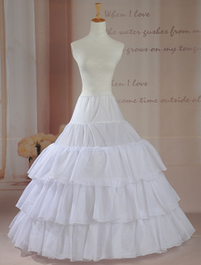 Fantastique en couches volants blanc Net Ball Gown Slip mariage jupon