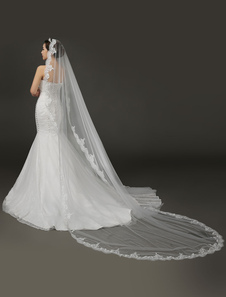 Qualité moniste dentelle Net cm 281 mariée mariage voiles