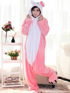 Dots roses imprimés animales chat Costume Kigurumi