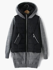 Manteau en coton noir avec zip