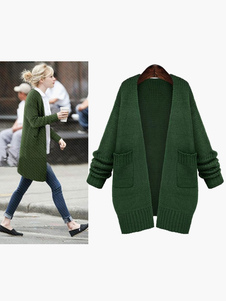 Cardigan casual noir avec poches à une épaule surdimensionné