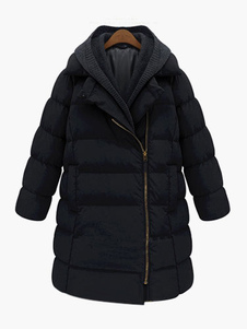 Manteau avec rayure zip surdimensionné à capuche