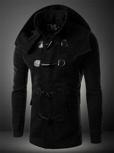 Manteau unique masculin noir unicolore