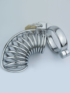 Jouet de sexe Cage argent spirale Sexy avec verrouillage