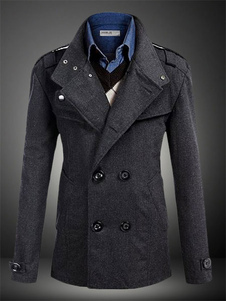 Manteau classique masculin en coton avec bouton