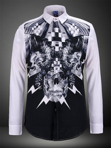 Chemise homme multicolore imprimé squelette