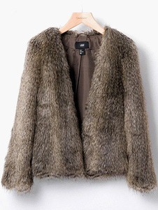 Adorable Veste féminine marron mode col V