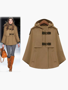 Manteau en coton avec boucle multicouche à capuche