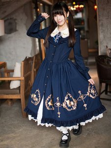 Robe lolita attirante synthétique impression dentelle douse