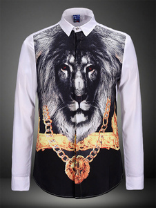 Chemise multicolore imprimé animal manches longues