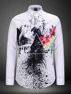 Chemise multicolore imprimé géométrique manches longues