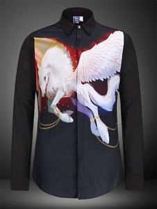 Chemise multicolore imprimé animal manches longues