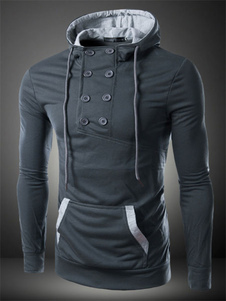 Sweat en coton bicolore avec bouton