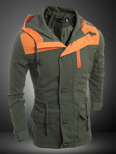 Blouson soutenu en coton bicolore avec cordon