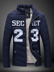 Veste belle bleu foncé imprimé lettres polyester