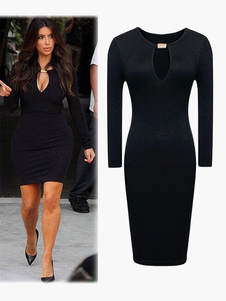 Robe bodycon col rond poitrine ouverte