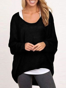 Pull femme casual rouge devant court et derrière long