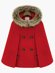 Chic manteau femme avec bouton croisé à capuche