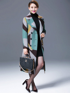 Manteau en patchwork croisé col large