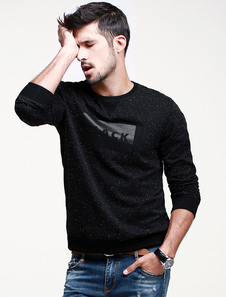 Sweat confortable en coton noir impression