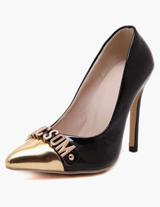 Escarpins à bout pointu talons aigus verni noir