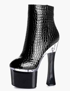 Bottes à bout rond noires écossaises