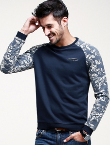 Sweat de qualité en coton bleu roi impression