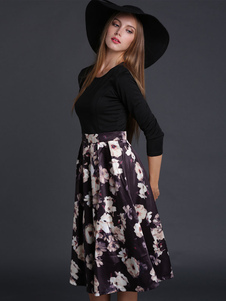 Chic robe skater sexy col rond