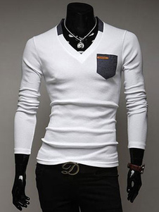 Veste homme en coton col V