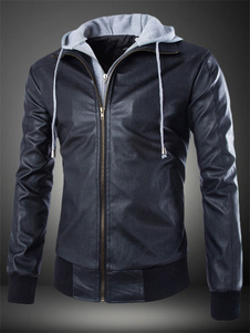 Veste homme en PU à capuche