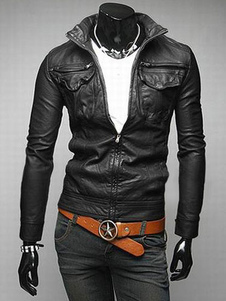 Veste homme en PU col montant