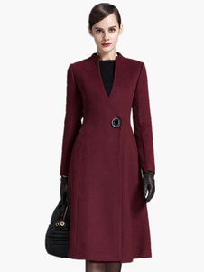 Manteau femme avec bouton col montant