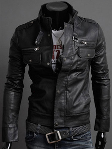 Veste homme en PU col montant