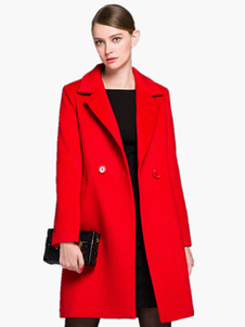 Manteau femme avec bouton revers cranté