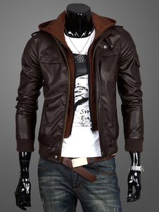 Veste homme en PU à capuche