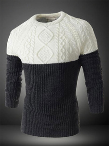 Pull confortable en coton col ras du cou