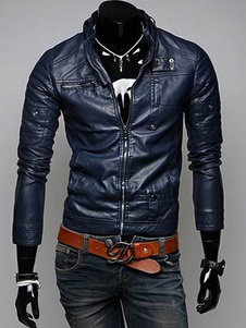 Veste homme en PU col montant