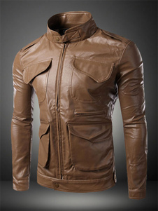 Veste homme en PU col montant