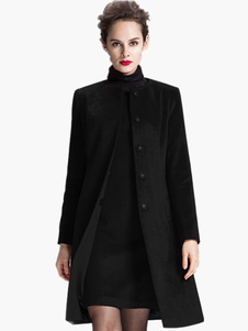 Manteau avec bouton col ras du cou