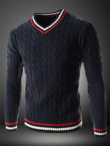 Pull de haute qualité en coton col V