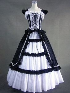 Robe lolita noire en coton