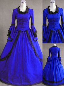 Robe lolita bleu roi en coton