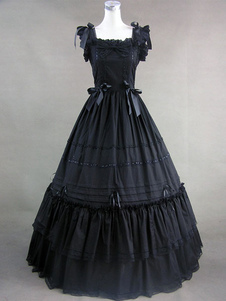 Robe lolita noire en coton