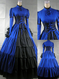 Robe lolita bleu roi en coton