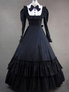 Robe lolita noire en coton