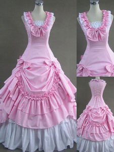 Robe lolita rose en coton