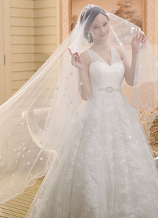 Voile de valse 1 couche en tulle forme d'ovale