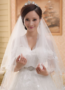 Voile à doights 2 couches en tulle plongeant